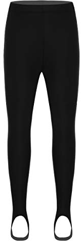 Aislor Kinder Strumpfhose Ballett Leggings mit Steg Mädchen Jungen Ballettkleidung Tanzhose Lang für Tanz Yoga Sport Gymnastik Schwarz Weiß Schwarz 104-110