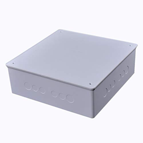 DJC Supply 12 x 12 x 3 White PVC Junction Box – Heavy-Duty Plastic Electrical Conduit Box with Pre-Molded 1/2 & 3/4 Knockouts, Snap-Off Cover & Metal Lid Screws Included
