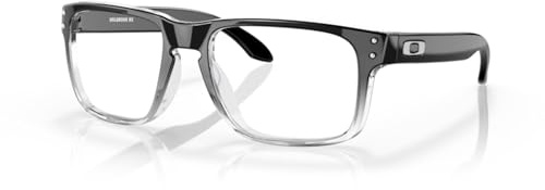 Oakley Holbrook Eyeglasses OX8156 815606 56MM Polished Black Clear Fade Square Eyeglasses for Men + Bundle Accessory Leash Kit, Microfiber Pouch