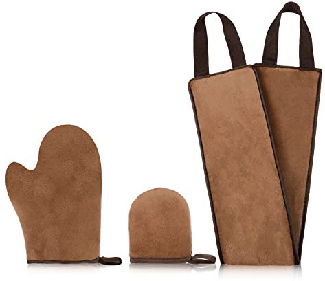 Dacitiery Guanto autoabbronzante Set 3 in 1 Tan Mitt Applicator Self Tanning Mitt Applicatore riutilizzabile Guanto abbronzante per Self Tan per Mit Back Applicatore