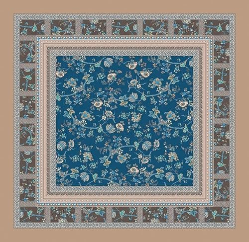 Bassetti Tischdecke Genova B1 aus 100% Baumwolle in der Farbe Blau, Maße: 170cm x 170cm, 9324150
