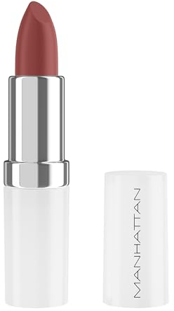 Manhattan Lasting Perfection 870 Mauve Quartz Lipstick - Pintalabios satinado para un color intenso y duradero y cuidado hidratante