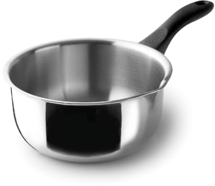 Lacor - 31312 - Casseruola diritta Garinox, acciaio inox, beccuccio versatore, manico ergonomico in bachelite, 0,5 litri, adatto all'induzione, non adatto al forno, lavabile in lavastoviglie, ø12cm