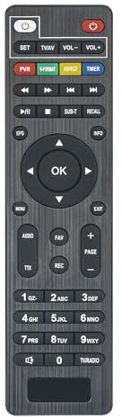AULCMEET DVB-T2 Nuevo Control Remoto de reemplazo fit for Full HD Scart TV Stick Riceve,DVB-T2/C Decoder 4TB PVR Recording Remote Controller