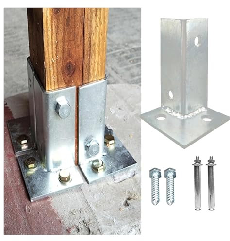Stolpeförankringsbas, däckstolpsbas, pergolastolpebas, kraftiga stolpeankare trästolpsstödbas, for 2,8 tum x 2,8 tum trä, pergola, lusthus, däck, räckessats hårdvara (Färg:(1 Pcs)