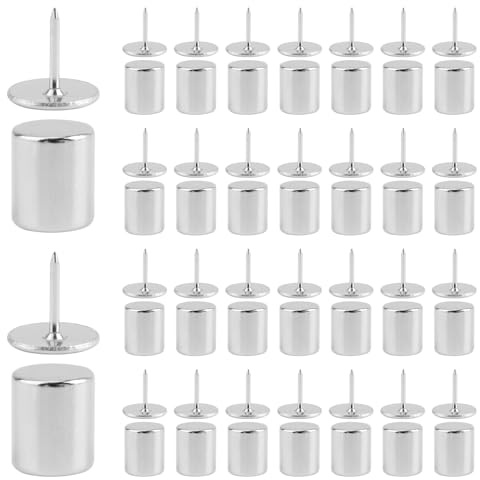 UFURMATE Pines de empuje magnéticos, 30 clavos para el pulgar Póster y perchas de fotos Clavos magnéticos para tablero de corcho Pines de empuje de metal para mostrar la foto (plata)