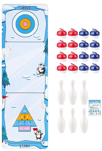 Curling Brettspiel - Eisstockschießen Wettkampf-Set,Lustiges Tragbares Spielzeug Geschenk Für Mädchen Erwachsene Kinder Studenten Fans