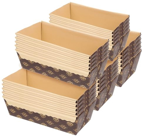 VOSAREA Teglie Usa e Getta in Carta da Forno per Pane e Dessert 25 Pezzi Rettangolari Resistenti e Pratiche per Forno e Friggitrice ad Aria per Uso in Supermercati e Panetterie