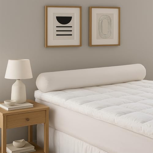 Dunlopillo - Traversin L'éternel 90 cm - Soutien Ferme (Côté) - Naturel 100% Plumettes de Canard - Maintien Dense & Durable - Enveloppe 100% Coton Sergé - Lavable 40°C