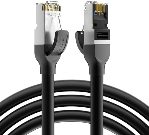 BENFEI Cable Ethernet Cat 7 6M, 10Gbps 600MHz, Cable de red RJ45 LAN de Alta Velocidad, Cable F/FTP Blindado, Cable de Internet Resistente para In/Exterior para PC Gaming PS5 Xbox Router Módem Switch