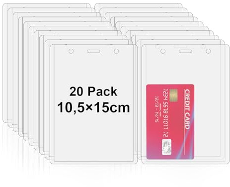 Fushing verticales de PVC para tarjetas de identificación con nombre de tarjetas de identificación para eventos de escuela de negocios (15 x 10.5cm) (20)