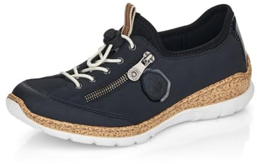 Rieker Damen Low-Top Sneaker N4263, Frauen Halbschuhe,Laufschuhe,straßenschuhe,Strassenschuhe,Sportschuhe,Freizeitschuhe,blau (14),37 EU / 4 UK