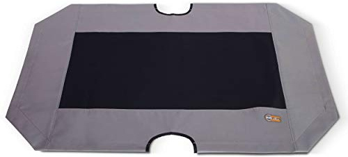 K&H PET PRODUCTS Elevated Cooling Outdoor Dog Bed Portable Raised Dog Cot Replacement Cover Only Gray/Black Mesh X -Large 50 X 32 Inches (Cot NOT Included)