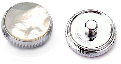 Alnicov Weiße Muscheleinlage, Trompeten-Fingerknöpfe, silberfarben, für Trompetenersatz, 3 Stück