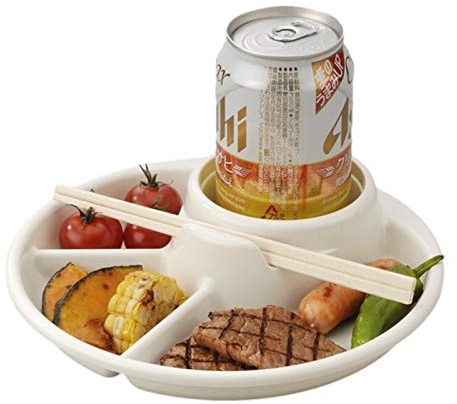 Bandeja para platos de servir de aperitivos, redonda, bandeja de conservación de alimentos, bandeja para menú, de melamina, con 4 compartimentos, plato antipasti, 21 x 4,6 cm