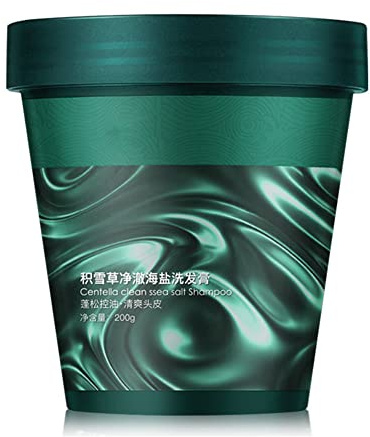 Gommage Purifiant à La Centella, Gommage Au Sel De Mer Exfoliant Pour Le Cuir Chevelu, Nourrit Et Lisse Les Cheveux, Donne Du Volume Aux Racines Et Favorise L'épaississement Des Cheveux (1Pc)