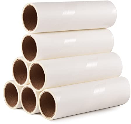 WASHNN Fusselrolle Ersatzrolle, 16cm Universal Kleberpapier 7 Bände, 420 Blätter Kleberpapier, Rollenpapier ersetzen, entfernt Tierhaare, Staub von Kleidung, Bettlaken, Sofas, Möbeln und Teppichen