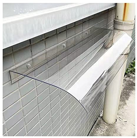 Porch Overhead Canopy, Window Door Awning Roofing Rain Shelter Outside Sun Shield UV Protection for Door/Window, Transparent Sheet Sun Shade Shelter (Color : A-Facade installation, Size : 50x100cm)