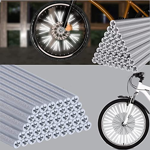 Eowppue Reflectores para radios bicicleta 72 piezasreflectores bicicleta 360° visibilidad Fácil montaje reflectores bicicleta reflectores para radios bicicleta niños reflectores para radios bicicleta