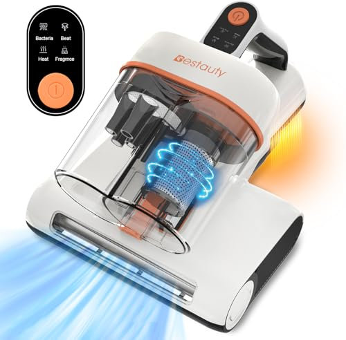 Bestauty Milbensauger für Matratzen, 2 Stufen starken Saugens 7-16 kPa Milbenstaubsauger 500W mit UV-Licht, 55°C Heißlufttrocknung, entfernt 99,9% Bakterien, Allergene, Staub-Milben für Betten,Sofas