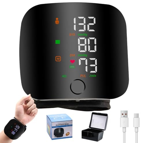 ADDLIVE Wrist Blood Pressure Monitors, Automatic Accurate Blood-Pressure Monitor with Large LCD Display, Blood Pressure Machine Powered Voice Broadcasting for Adult Elder at Home or Travel Use