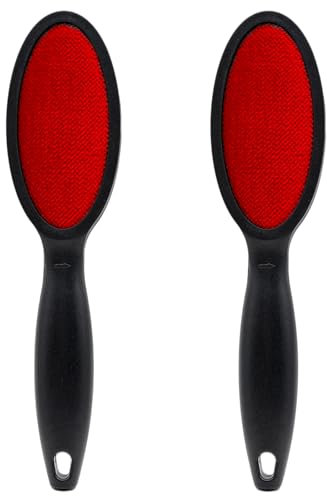 Mritrit Lot de 2 brosses à peluches, double face, en velours, pour enlever les poils et les poils d'animaux, brosse à peluches en velours, réutilisable, pour vêtements, canapés