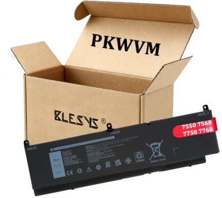 BLESYS 95Wh PKWVM Batterie för Dell Precision 7550 7560 7750 7760 Mobile Workstation Series C903V CR72X 68ND3 Laptop - 11.4V
