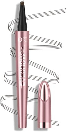 QIC Augenbrauenstift, Microblading Eyebrow Pencil, Wasserfest & Langanhaltend, Präzises Nachzeichnen für Natürliche & Volle Augenbrauen, Cruelty-Free (06 Black Brown)