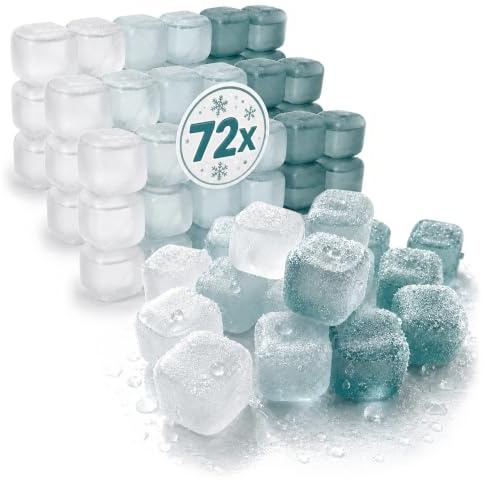 com-four® 72x Återanvändbara Isbitar i Flera Färger