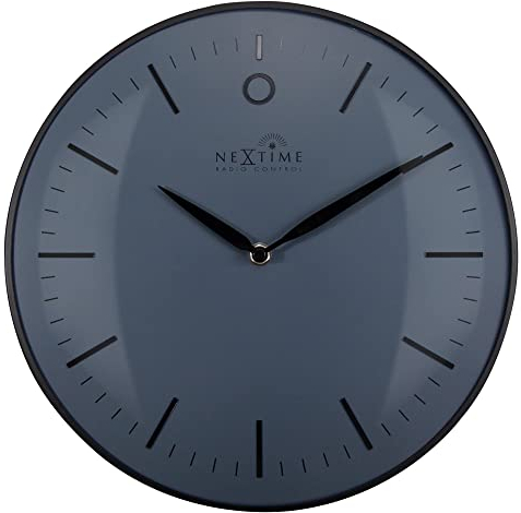 Nextime 3256ZWRC Glamour Small Radiocontrolled (DCF) Orologio da Parete, Nero, 30 cm