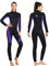 KREVZ 3mm Neoprenanzug Herren Damen Neopren Tauchanzüge Ganzkörper-Tauchanzüge, Frontreißverschluss Langarm Stretch Tauchhaut zum Schwimmen Schnorcheln Tauchen Surfen Wassersport