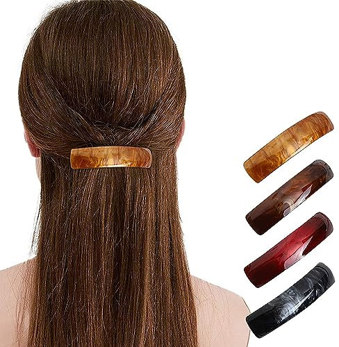 RGZ 4pcs Haarspange, Automatisch Groß Klassische Haarspangen für feines Haar und mitteldickes Haar, Französische Vintage Haarschmuck für Damen Mädchen
