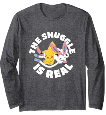 Pokémon - The Snuggle Is Real Pikachu And Sylveon Long Sleeve T-Shirt