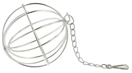 Stainless Steel Rabbit Hay Feeder,Sphere Rabbits Feeding Grass Ball Hanging Feed Dispenser for Bunny Hamster Guinea Pig Rat Chinchilla Pet Supplies