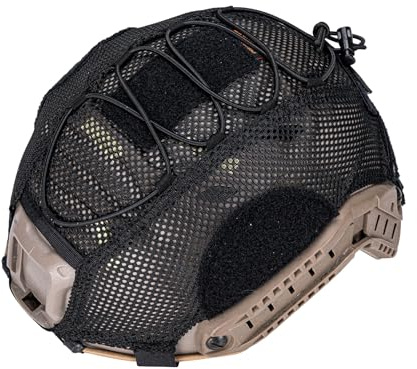 EXCELLENT ELITE SPANKER Copri Casco Tattico In Rete Copertura per Caschi Veloci In Nylon Militare per BJ（BLK）