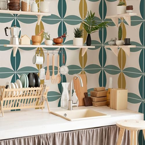 Azulejos Adhesivos 15X15 para Cocina y Baño - Vinilos 3D Amarillo Verde, Losetas Vinilo para Paredes, Pegatina de PVC para Decorar Muebles (10 Piezas)