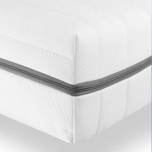 Sleepneo Matratze 70x200 cm - Höhe 18cm - Duo Härtegrad H3 & H4 - Orthopädische 7 Zonen Kaltschaummatratze, punktelastisch atmungsaktiv - Softer Bezug mit 4-seitigem Reißverschluss