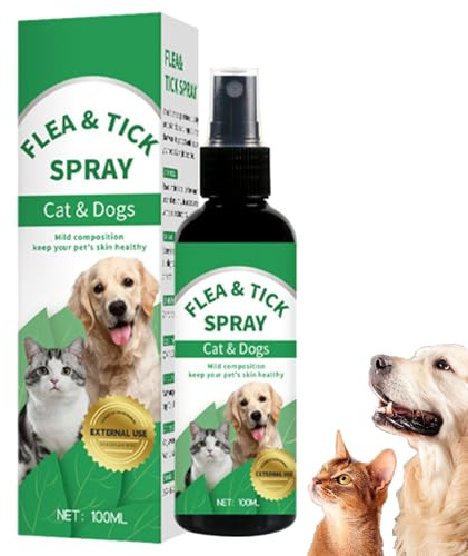 Generico Spray Anti Zecche per Canni - Protezione Naturale | Repellente Pulci Zeche Cane | Sprays Difesa Sicura Cani Cuccioli - Cura Animale Domestico Passeggiate Esterno