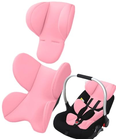 JIABAOZ Riduttore Sedile Passeggino, Ovetto Seggiolino Auto, Cuscino Seduta Per Seggiolino Auto Bambini, Morbido Cuscino Per Carrozzina Neonato, Di Supporto Testa E Corpo (rosa)