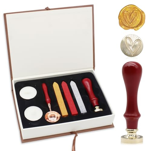Tbintul Juego de Sellos de Cera,Kit de Sello de Cera,Sello Lacre Personalizado para Invitaciones Tarjetas Sobres