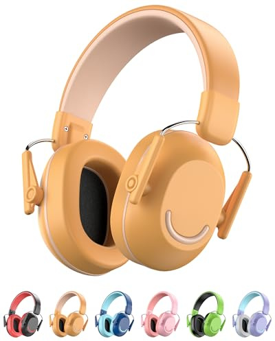 Link Dream Cuffie Antirumore Bambini SNR 30dB, Cuffie Insonorizzanti e Protettive Antirumore per Bambini 3–16 Anni, Cuffie Isolamento Acustico per Lavoro, Viaggi, Concerti, Studio, Arancione, 1 Pezzo