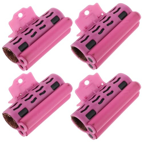 ARTSEWPLY Lot de 4 Pinces à Bigoudis Chauffantes, Grandes et Petites, en Plastique Résistant la Chaleur Changement de Couleur, Protection Thermique pour Coiffage Sécurisé, Salon et Voyages
