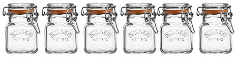 Kilner Gewürzgläser 6er Set | 70 ml pro Bügelverschluss Glas| mit Gewürzständer (36 cm) | Vorratsgläser mit Deckel luftdicht | mit Gummidichtung | Glas mit Deckel | Spülmaschinengeeignet
