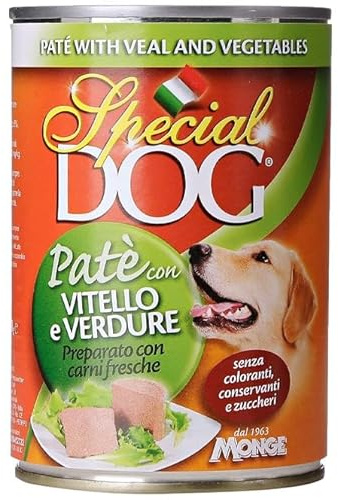 MONGE SPECIAL DOG PATE' 12 PEZZI DA 400 GR CARNE VITELLO/VERDURE CANI ADULTI