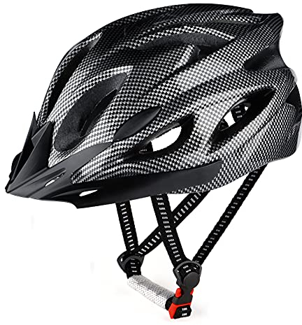 RaMokey Fahrradhelm für Erwachsene Herren Damen, EPS-Körper + PC-Schale, MTB Mountainbike Helm mit Abnehmbarem Visier und Polsterung, Verstellbar Radhelm 58-61cm (Schwarz)