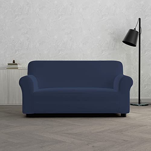 MB HOME BASIC Cubresofá Dahlia, Azul Oscuro, 2 Plazas