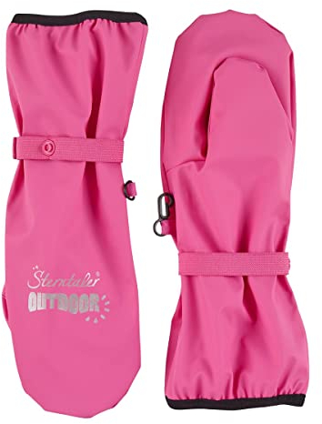 Sterntaler Handschuh mit Stulpe uni - Mädchen Matsch Handschuhe mit langem Schaft, verschweißten Nähten und reflektierendem Detail - gefütterte Baby und Kinder Regen Fäustlinge, himbeerrosa, Größe 2