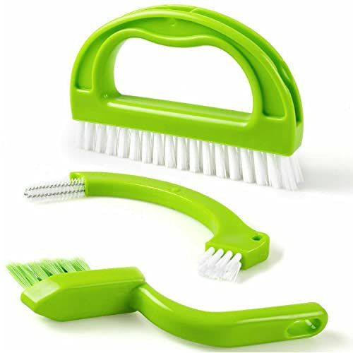 3 IN 1 Tile Grout Cleaner Brush – Tile Joint Cleaning Scrubber Brush with Nylon Bristles, Tile Cleaner Brushes Kit for Small Spaces Mould Remover Deep Dirt Cleaning Tools for Shower, Floors, Window
