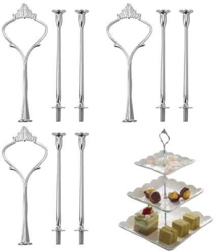 EBHO 3 Sets Presentoir a Gateau Support Gateau 3 Niveaux Présentoir à Gâteaux Fixations pour Mariage Anniversaire Fête