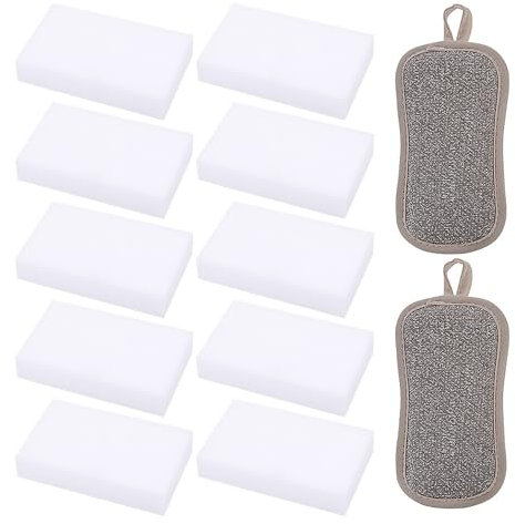 10 Wischschwämme, 2 Geschirrspültücher, Fleckenentfernungsschwamm, Radierschwamm, Zauberschwamm, Reinigungsschwamm, Radierschwamm, Schmutzradierer, Wandschwamm, Küchenschwamm